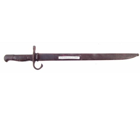 Japanese Type 30 1897 Arisaka bayonet with scabbard, 52.5cm long We are unable to provide condition reports for this sale.