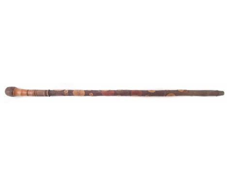 Japanese walking stick, finely carved with two tone mons, 92cm overall length We are unable to provide condition reports for 