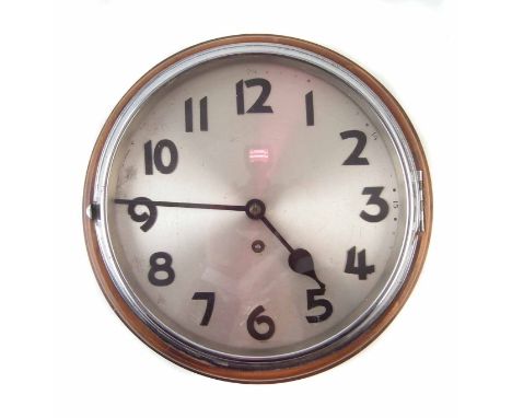WW2 RAF Control Room clock, red broad arrow stamps to reverse, with key, 32cm diameter.   Similar example can be seen in the 
