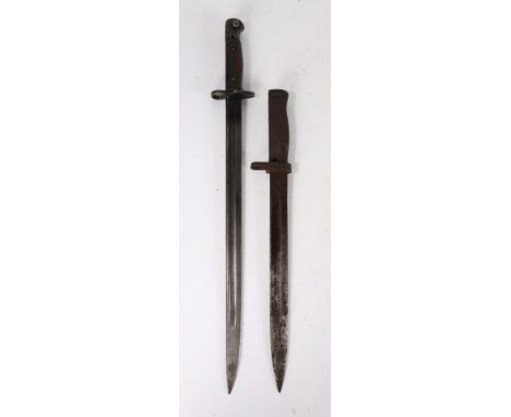 First World War British Pattern 1907 bayonet by Wilkinson, marked on one side of the ricasso with 1907, Wilkinson, and the da