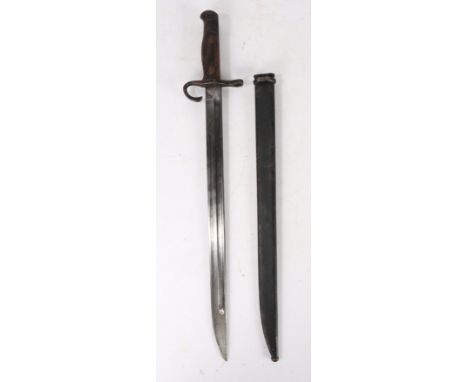 Second World War Japanese Type 30 Bayonet, for use with the Arisaka Type 30 rifle, early example with hooked quillon, Kokura 