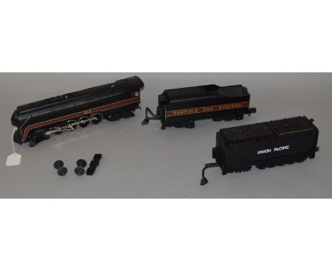 O Gauge. MTH Rail King. Norfolk & Western 4-8-4 3-Rail tender locomotive No.612. Damaged but repairable bogie to tender, toge