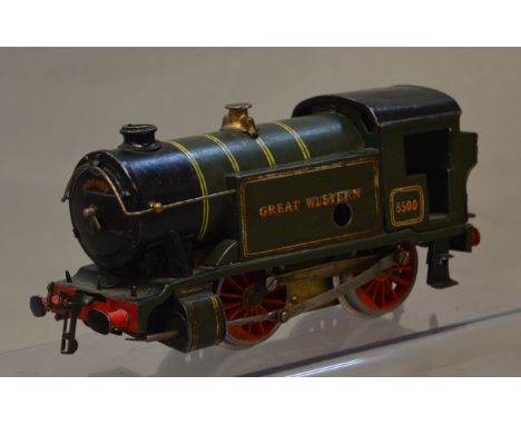 O Gauge. Hornby No.1 special 0-4-0 tank engine. Great Western 5500. Clockwork conversion to electric, fitted with modern elec