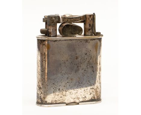 A Dunhill silver plated cigarette lighter, Ref. 143752, height approx 10.5cms