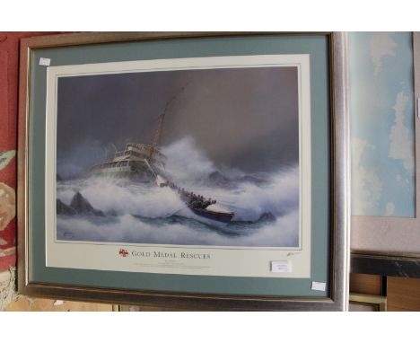 JJ Thompson, Life Boat Gold Medal Rescue, signed, Life Boat Rescue print (2)