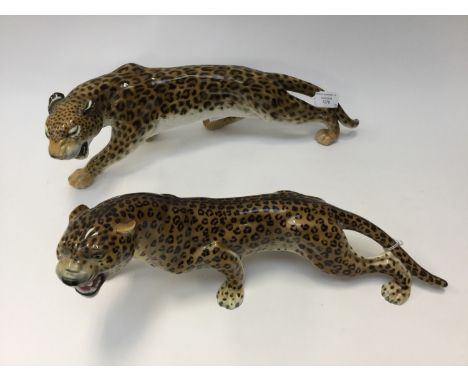 Two ceramic Leopards 