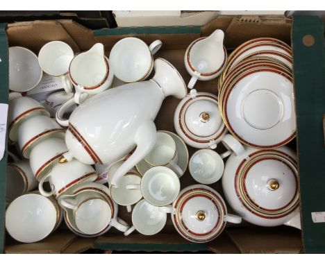 Wedgwood 'Colorado' pattern, tea and coffee set including eight tea cups and saucers, tea pot, milk and sugar and eight coffe