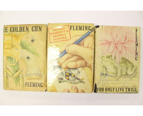 Three Ian Fleming James Bond first edition books: 'You Only Live Twice' (Jonathan Cape 1964), 'On Her Majesty's Service' (Jon