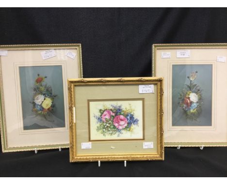 Two framed and glazed paintings, signed W. Rayworth, with a framed and glazed ceramic tile, signed J A Marple (3) 