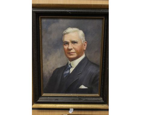 English School, early 20th Century, a portrait of a gentleman, half length wearing a tie, oil on canvas, 52cm by 36cm, framed