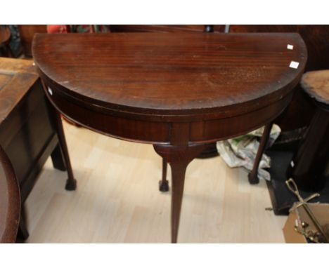 A collection of furniture comprising a small blanket box, a reproduction half round Georgian style card table, a corner unit 