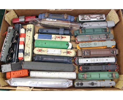 One box of assorted electric locomotives including Fleischmann, Lima, Kleinbahn and others, assorted diesel locomotives inclu