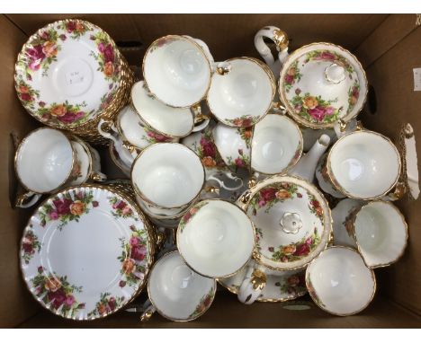 Large quantity of Royal Albert 'Country Roses' pattern, including twenty-four side plates, twenty-four cups and saucers, two 