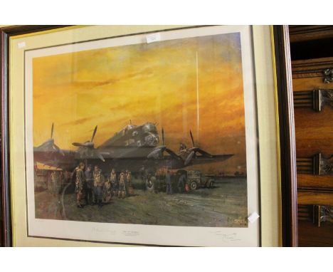 Terence Cuneo, The Halifax, colour print 802/850, signed Marshall of the Royal Air Force, Sir Arthur Travers Harris, 1st Baro