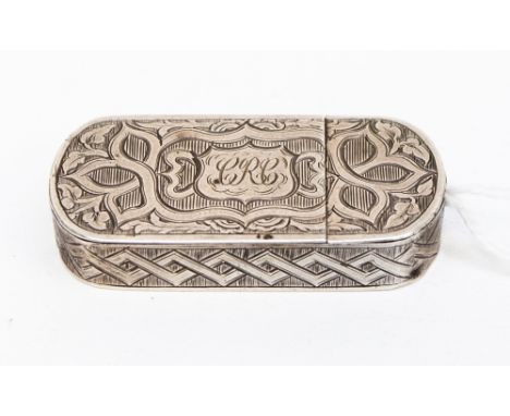 A Victorian silver snuff box, Birmingham 1858, Aston & Son