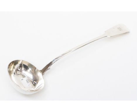 An early Victorian large fiddle pattern ladle, London 1844, John & Henry Lias,  approx 274 grams 