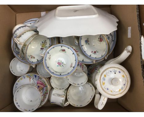 A crescent china tea set and a Carlton ware coffee service 