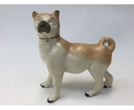 An early Victorian ceramic Pug dog 
