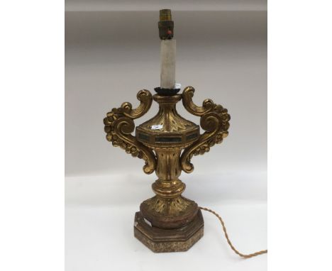 Giltwood and mirror table lamp 