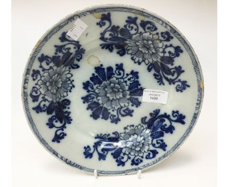 Dutch Delft blue and white plate, circa 1760 axe factory