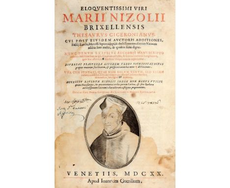 NO RESERVE Nizzoli Mario. Thesaurus Ciceronianus. Cui post eiusdem auctoris additiones, Basilij Zanchi, Marcelli Squarcialupi