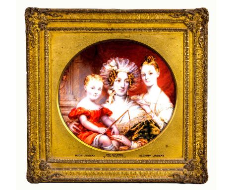 *** Robertson (Continental School -) LINDSEY FAMILY PORTRAIT inscribed with the artist and subject's names on the frame gouac