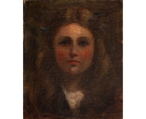 Continental School ( 19th/20th Century-) PORTRAIT OF A GIRL oil on canvas 30,5 by 25cm 