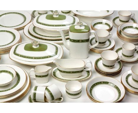 A ROYAL DOULTON 'RONDELAY' PATTERN PART DINNER SERVICE, 1970s Comprising: 9 dinner plates, 9 fish plates, 9 side plates, 2 pl