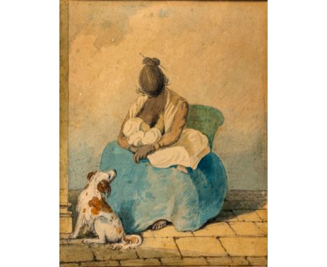 Lady Anne Barnard (British 1750-1825) BLACK MADONNA provenance and artist's name inscribed on the reverse watercolour on pape