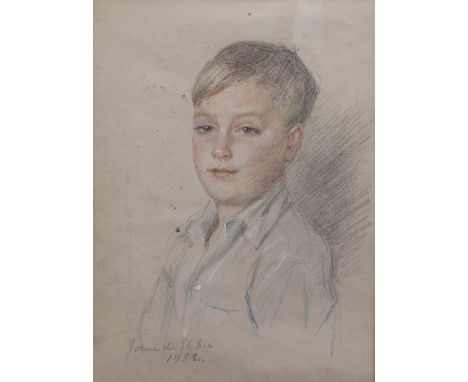 JANE ERIN EMMET DE GLEHN (1873-1961) Portrait of a young boy, pastel, signed and dated 1952, 38cm x 27cm together with a furt