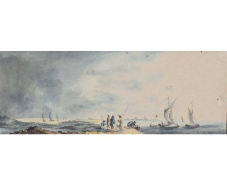 THOMAS WORLIDGE (1700-1766) A beggar, pen and ink, 15cm x 10.5cm together with a small watercolour sketch by Jean Pierre Then