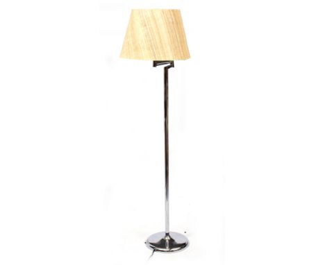 A GERMAN SOLKEN-LEUCHTEN CHROME TABLE LAMP 67cm high and a matching standard lamp, 154cm high (2)