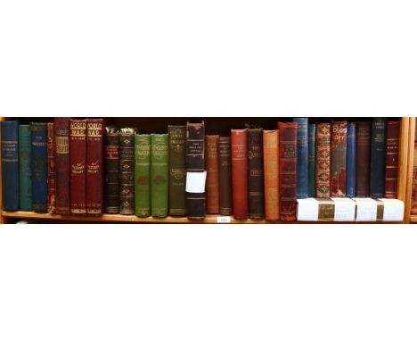 A shelf of bound volumes of Victorian and later magazines, including First World War, The Windsor magazine etc 