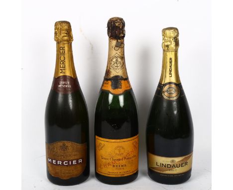 3 bottles of Champagne and sparkling wine, including Veuve Clicquot Ponsardin and Mercier (3) 