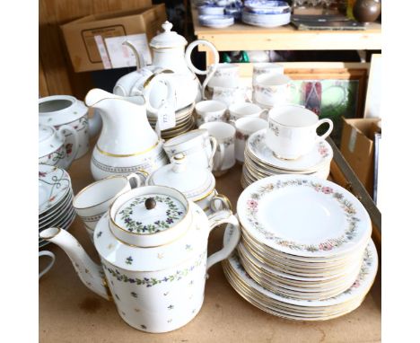 A Continental tea service, including teapot and jug, Paragon Belinda pattern teaware etc 