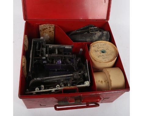 A Vintage Birmingham &amp; Midland Motor Omnibus Co Limited Series 135 Verometer bus ticket machine, and blank ticket rolls, 