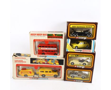6&nbsp;Vintage Corgi and Corgitronics buses and cars, and cars of the 1950s, as new and boxed