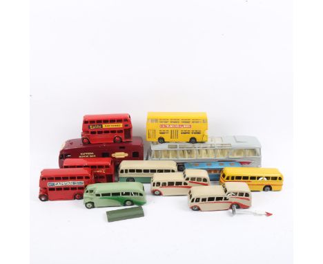 DINKY TOYS - a group of Vintage diecast bus models, including Observation Coach, Red London Bus etc (12) 