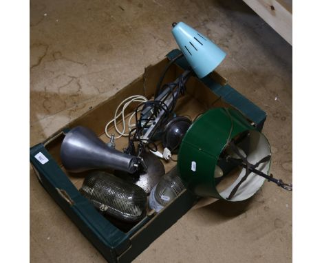 2 anglepoise lamps, 2 outside wall lights, and a table lamp 