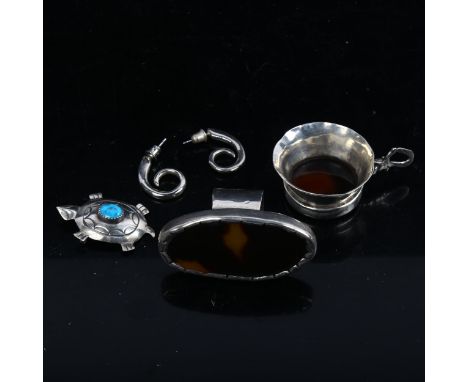 Various handmade silver jewellery, including ring, pendant etc, 55g total 