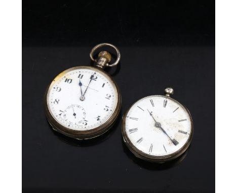 2 silver pocket watches 