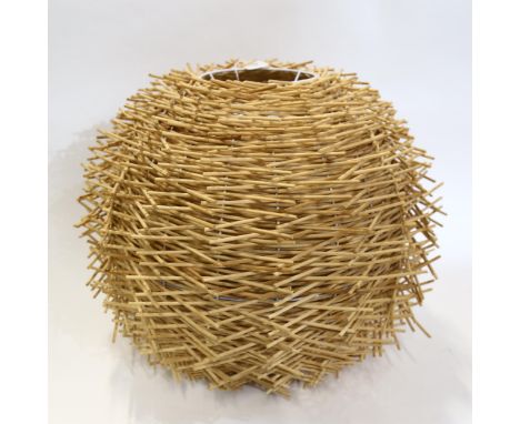 A large modern rattan bird nest pendant light shade, diameter 50cm 