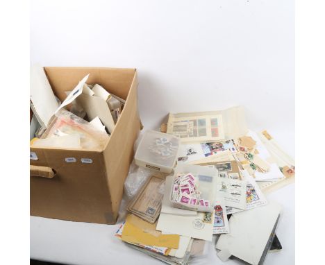 A large quantity of Vintage loose postage stamps, albums, sheets etc (boxful) 