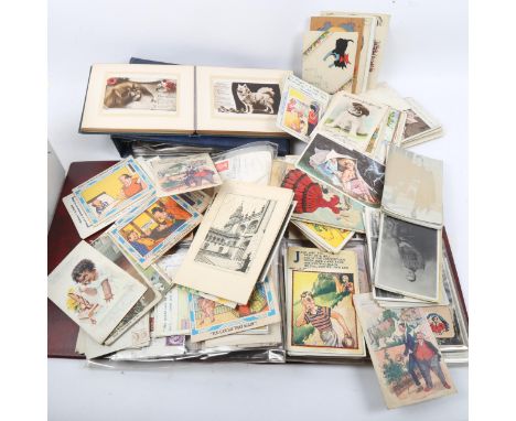 A quantity of Vintage comical postcards, cartoon postcards etc (boxful) 