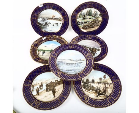 A set of 6 Spode Operation Overlord Series boxed plates, and a Spode Battle of Britain Anniversary plate 983/5000 