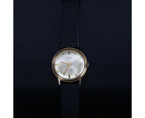ROTARY - a Vintage 9ct gold automatic wristwatch, 21 jewel movement, working order