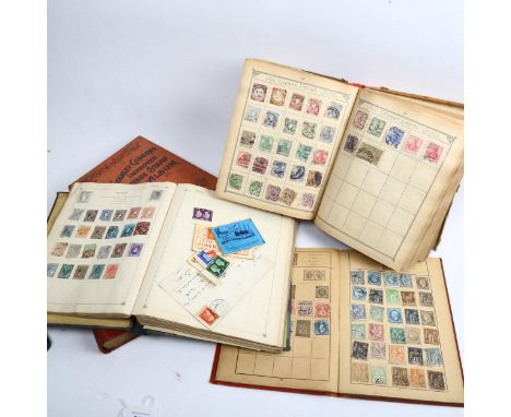 A group of Vintage stamp albums containing various world stamps, including Penny Red and Penny Black (4 albums) 