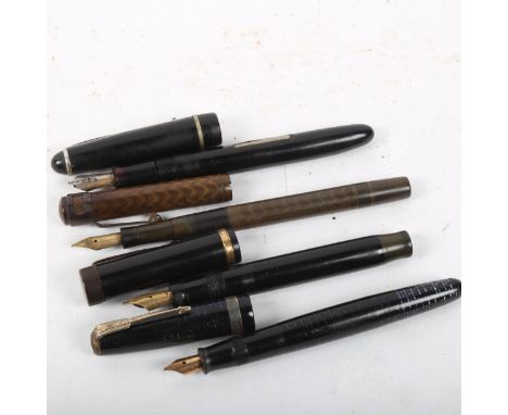 4 Vintage fountain pens, comprising Parker Pearly Vacumatic, Parker Duofold Jr, Watermans Ideal, and Osmiroid 65 (4) 