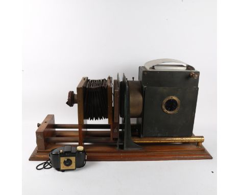 A 19th century Sanger Shepherd &amp; Co Magic Lantern projector, with Dallmeyer no. 8 Stigmatic Series II lens, base length 7