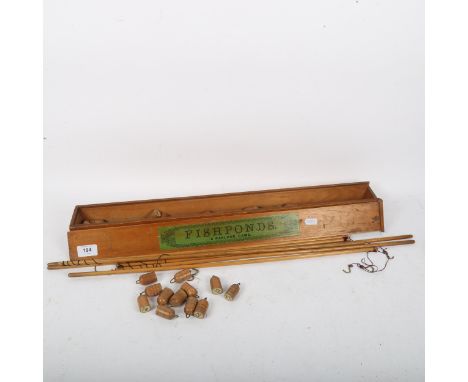 Vintage Fishponds parlour game, in original pine case 